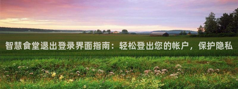 尊龙登录地址：智慧食堂退出登录界面指南：轻松登出您的帐户，保